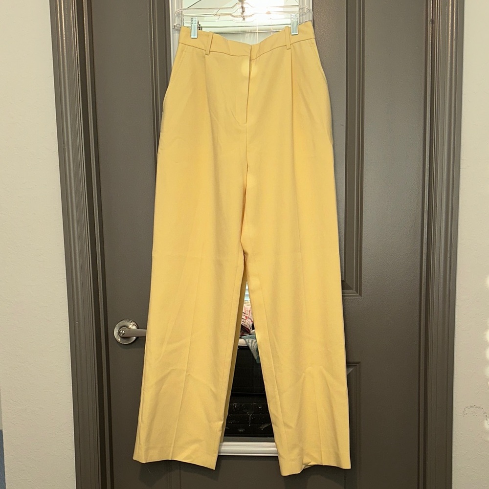 Zara Yellow Wide Leg Women's Pants